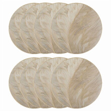 Round Vinyl Placemats Non-Slip Heat Resistant 4 Pack