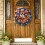 Patriotic Burlap Wreath 16" Red White Blue 1