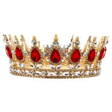 Diadema da sposa con strass rossi
