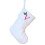 White Christmas Stockings with Initial, Embroidered Red & 1