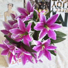 Artificial Tiger Lily Flowers - Silk, 10 Heads, Pink