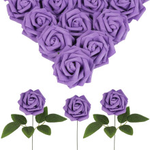 30pcs Light Blue Foam Roses with Stems