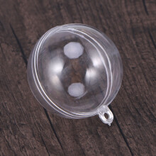 Clear Fillable Plastic Baubles 50mm 10 Pack