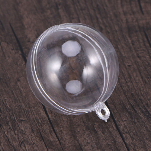 Clear Fillable Plastic Baubles 50mm 10 Pack