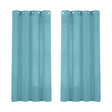 Linen Sheer Curtains Silver 63 Inch 2 Panels
