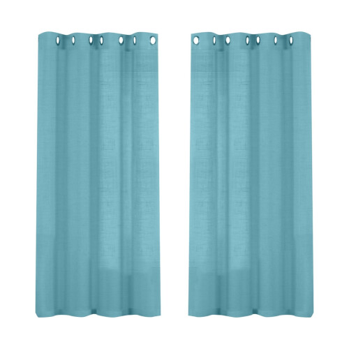 Linen Sheer Curtains Silver 63 Inch 2 Panels