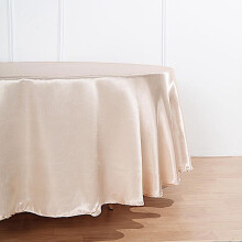 BalsaCircle 90 in Beige Round Satin Tablecloth