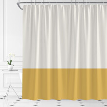 Beige and Yellow Boho Shower Curtain 90 x 180 cm with Hooks