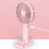Pink Portable USB Mini Fan – 3 Speeds, Rechargeable 1