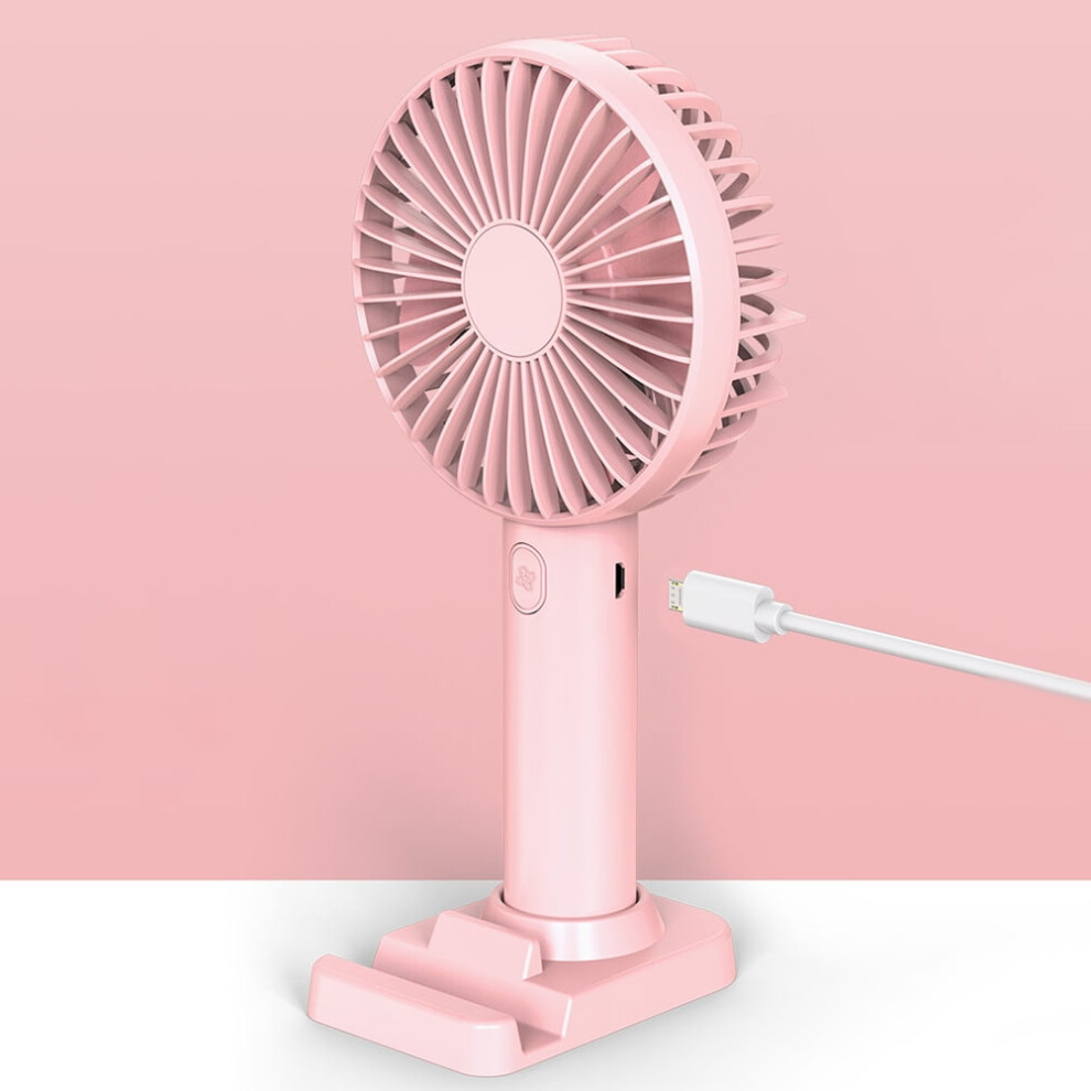 Portable Usb Mini Fan Â 3 Speeds, Rechargeable Pink 9306268205722