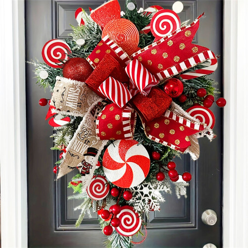 Upside Down Christmas Tree Wreath Decoration