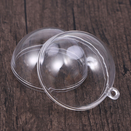 Clear Fillable Plastic Baubles 50mm 10 Pack 1