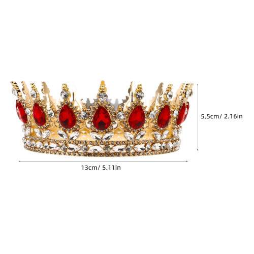 Diadema da sposa con strass rossi 1
