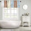 Blauw-witte volant met houtnerfstructuur, 54x18 inch 5