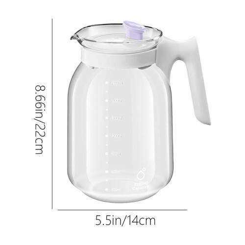 Carafe à eau en verre borosilicate 2,2 L 1