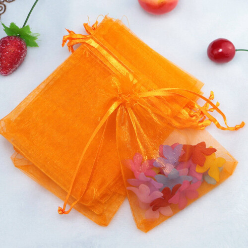 Sacos de presente pequenos de organza, 10x15cm - Acabamento perolado 2