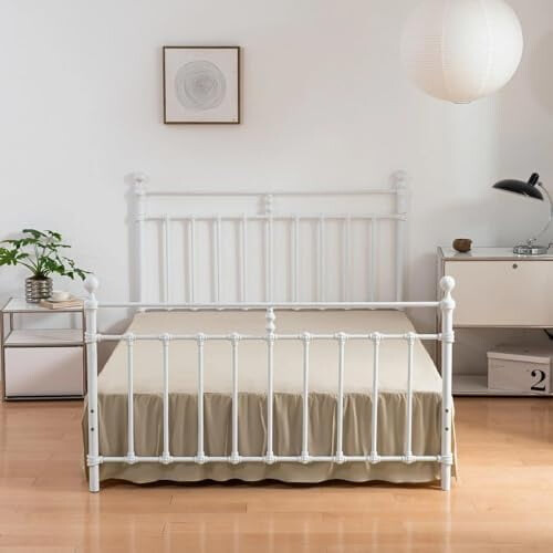 Queen Bed Skirt with Platform and Split Corners, 14 Inch 2
