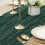 Cheesecloth Table Runner Boho Rustic Green 35" x 120" 6