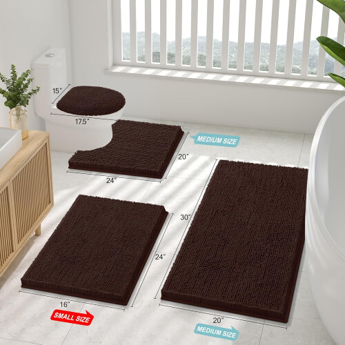 Chenille Bathroom Rug 30x20 in Various Colours 2
