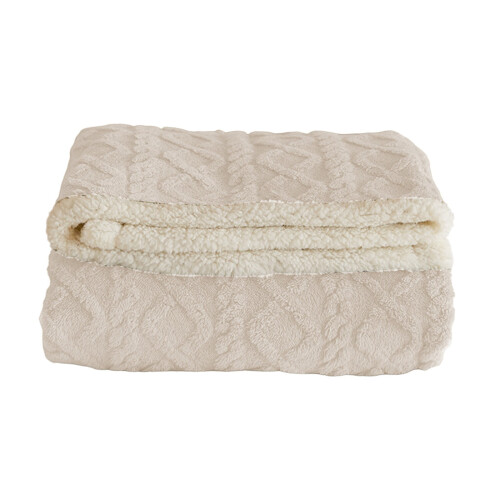 Faux Fur Throw Blanket Queen Size Brown 1