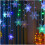 LED snowflake curtain lights white 8 modes waterproof 3