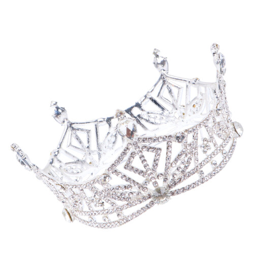 Corona vintage con strass per donna – Lega, rotonda, 6,5x