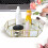 Goldenes Glas-Schminktablett-Set, 3-teilig, achteckiges Spiegeldesign 2