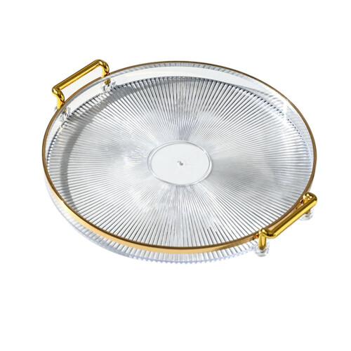 Bandeja de servir em plástico transparente com alças, 29,5 cm (11,6").