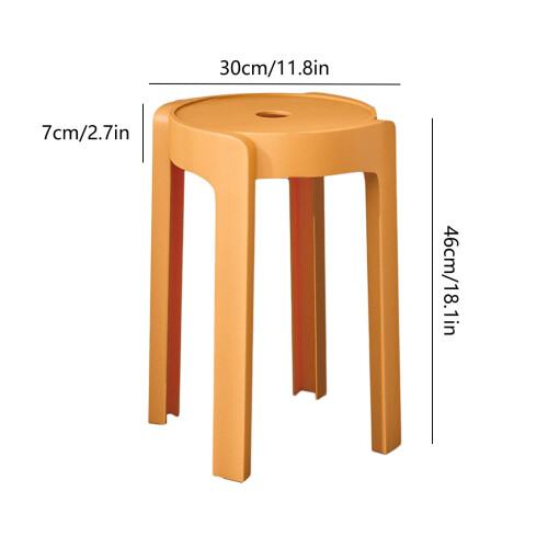 Taburete apilable de plástico – Naranja, 46x30cm 2