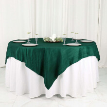 Hunter Green Crinkled Taffeta Table Overlay 72x72 in