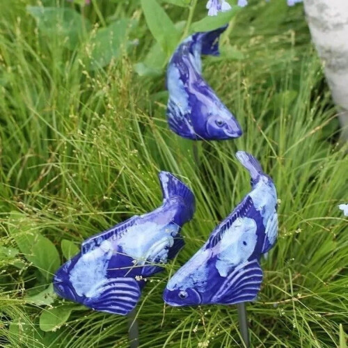 Keramik-Koi-Gartendekorationsset für drinnen und draußen