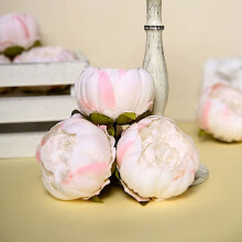 Silk Peony Flower Heads 3" Blush 10-Pack