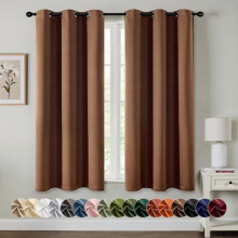 Blackout Thermal Curtains 40"W x 78"L Pair Mocha Brown