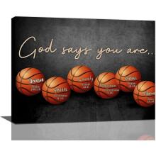 Basketball Wall Art Canvas Print 16x12 in Framed