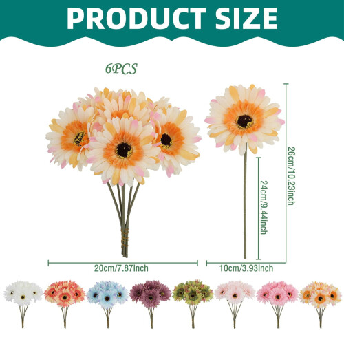 Artificial Gerbera Daisy Bouquet 12.2 in Rustic Style 2