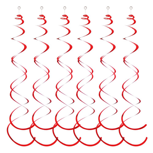 Spiral Pendant Party Streamers, Plastic, 6 pcs