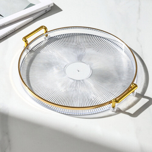 Bandeja de servir em plástico transparente com alças, 29,5 cm (11,6"). 1