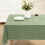 Toalha de mesa retangular de vinil verde sálvia para sala de jantar, 152 x 213 cm (60 x 84 polegadas). 3