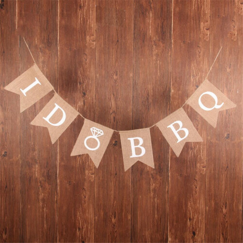 Rustic I Do BBQ Banner Set – Jute Burlap, 2 Pack 1