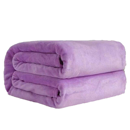 Purple Fleece Blanket Solid Color 70x100 cm 2
