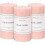 Pink Pillar Candles 3x6 in – Unscented, Dripless, 3 Pack 2