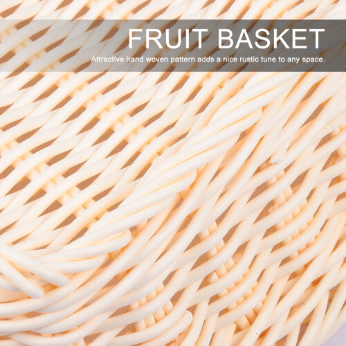 Beige Woven PP Storage Basket 30x20x6 cm 1