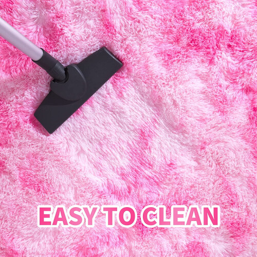 Fluffy Tie-Dye Oval Rug 2.6 x 5.3 ft 2