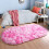Fluffy Tie-Dye Oval Rug 2.6 x 5.3 ft 5