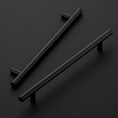 T-formade skåphandtag i borstad mässing, 7,5 cm hål, 5-pack 1