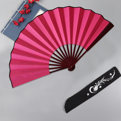 Traditionele houten vouwventilator – rood, 1 stuk 1