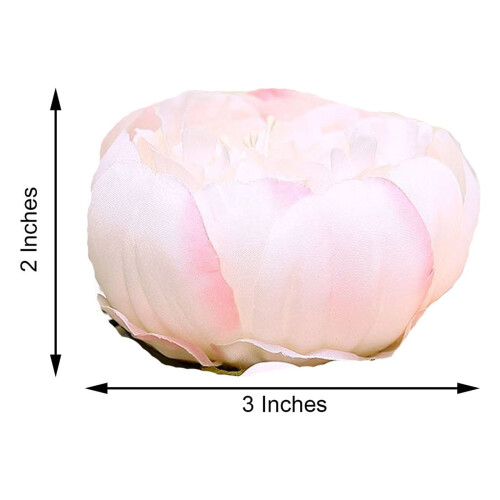 Silk Peony Flower Heads 3" Blush 10-Pack 1