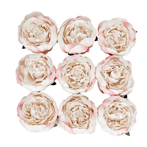 Silk Peony Flower Heads 3" Blush 10-Pack 2
