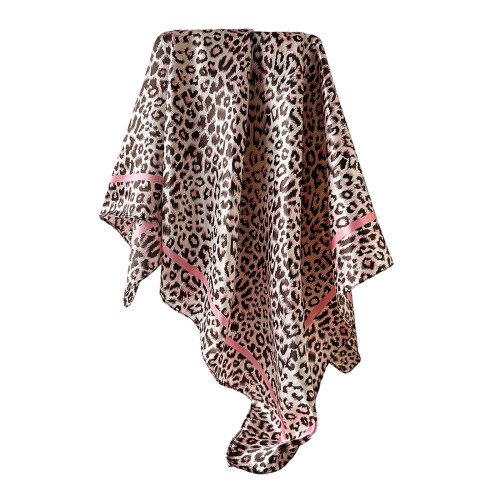 Elegant Leopard Pattern Head Scarf Square Bandana Scarf-Pink