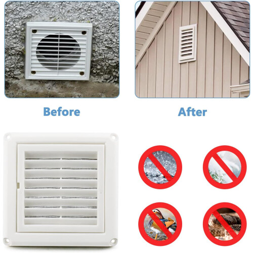Practical Energy Saving Dryer Vent Louver-No. 33 white 4 inche 1